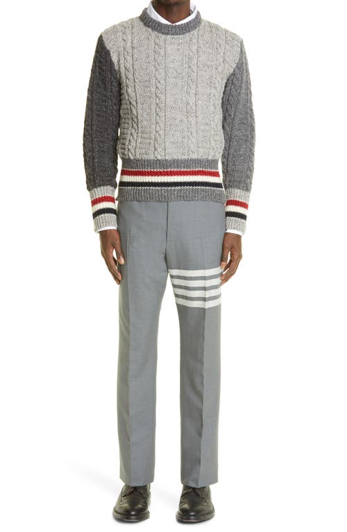 Thom Browne 4-Bar Mélange Wool Pants at