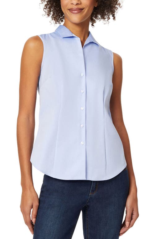 Sleeveless Cotton Blouse in Blue