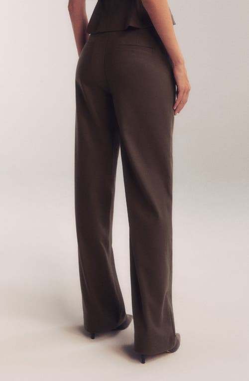 Shop Reformation Vida Stripe Straight Leg Pants In Brown