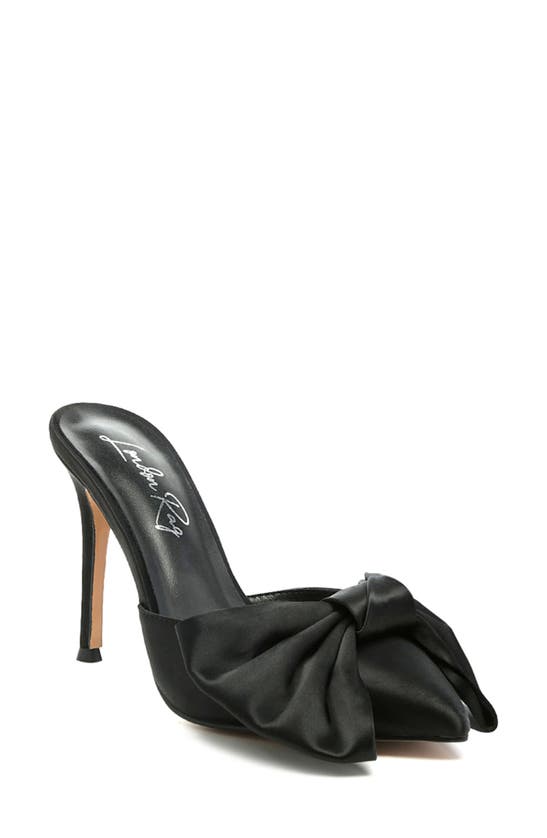 London Rag Sidonie High Heel Bow Tie Mules In Black