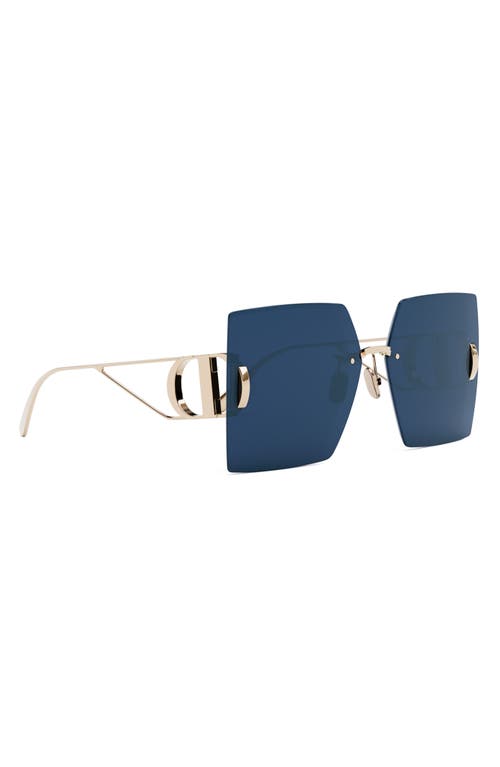 Dior 30montaigne 64mm Oversize Square Sunglasses In Gold Dh/blue