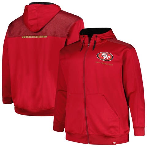 Men's Profile Scarlet San Francisco 49ers Big & Tall Fleece Quarter-Zip Jacket