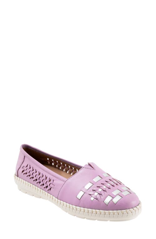 Shop Trotters Rory Woven Flat In Lavender/silver