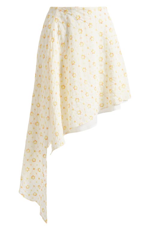 Mistress Rocks Floral Embroidered Asymmetric Hem Skirt In Floral