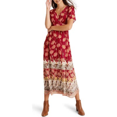 Madewell Tall Sunflowers Tulip Sleeve Maxi Dress