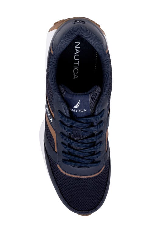 Shop Nautica Athletic Sneaker In Navy/cognac