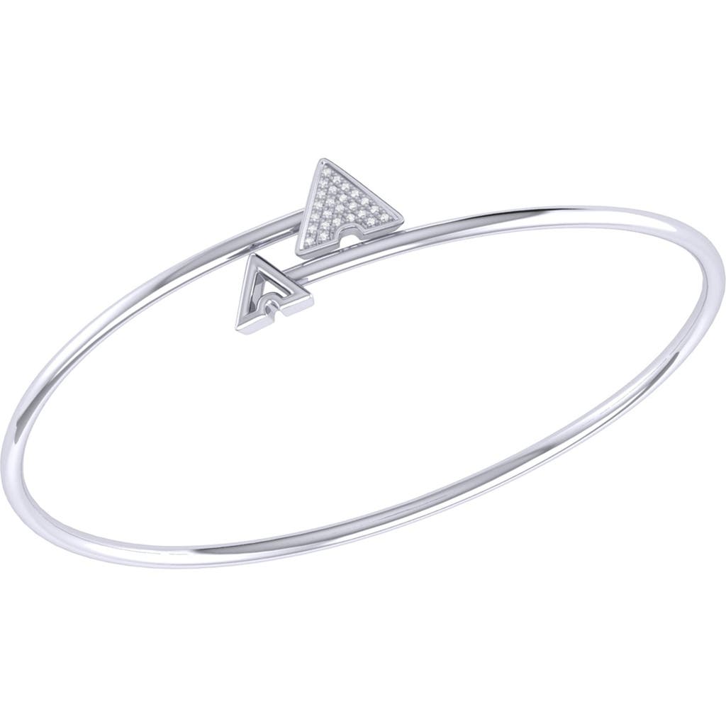 Luvmyjewelry Skyscraper Triangle Roof Sterling Silver Diamond Bangle In Silver