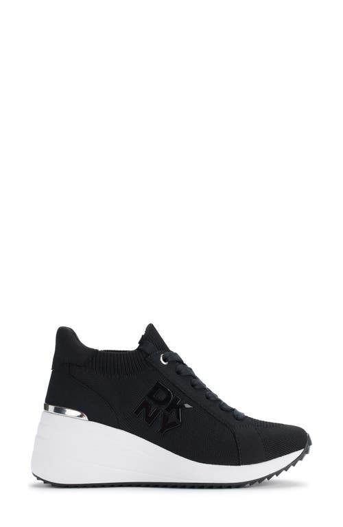 Dkny Women's Kasia Lace-up Wedge Sneakers In Black