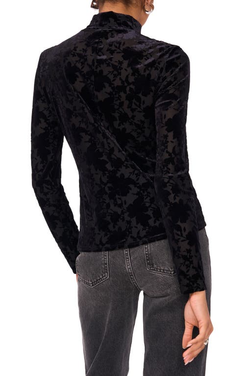 Shop 1.state Burnout Velvet Mock Neck Top In Rich Black