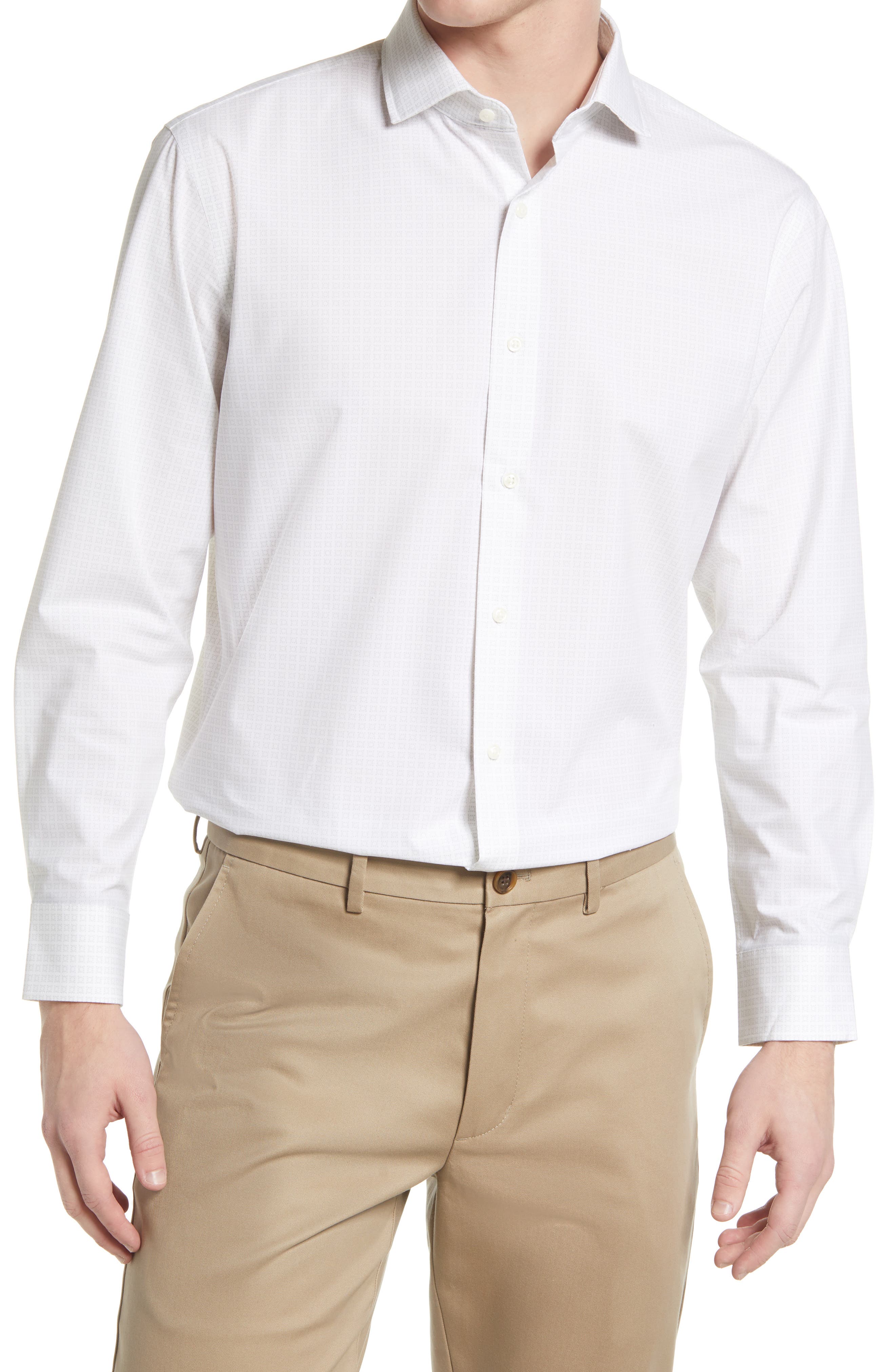 white dress shirt with khaki pants