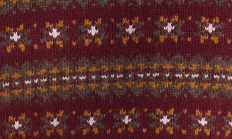 Faherty Highland Fair Isle Puff Sleeve Sweater In Maroon Multi