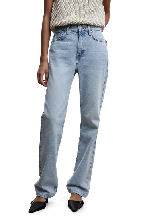 MANGO Straight Leg Jeans in Light Blue at Nordstrom, Size 14