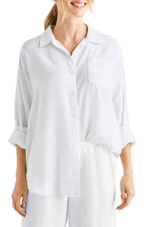 Dawson Linen Blend Button-Up Shirt in White