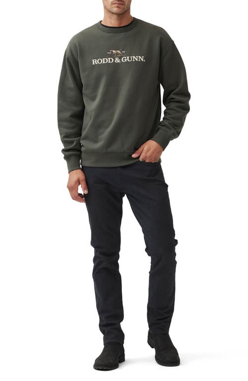 Shop Rodd & Gunn Logo Embroidered Crewneck Sweatshirt In Loden