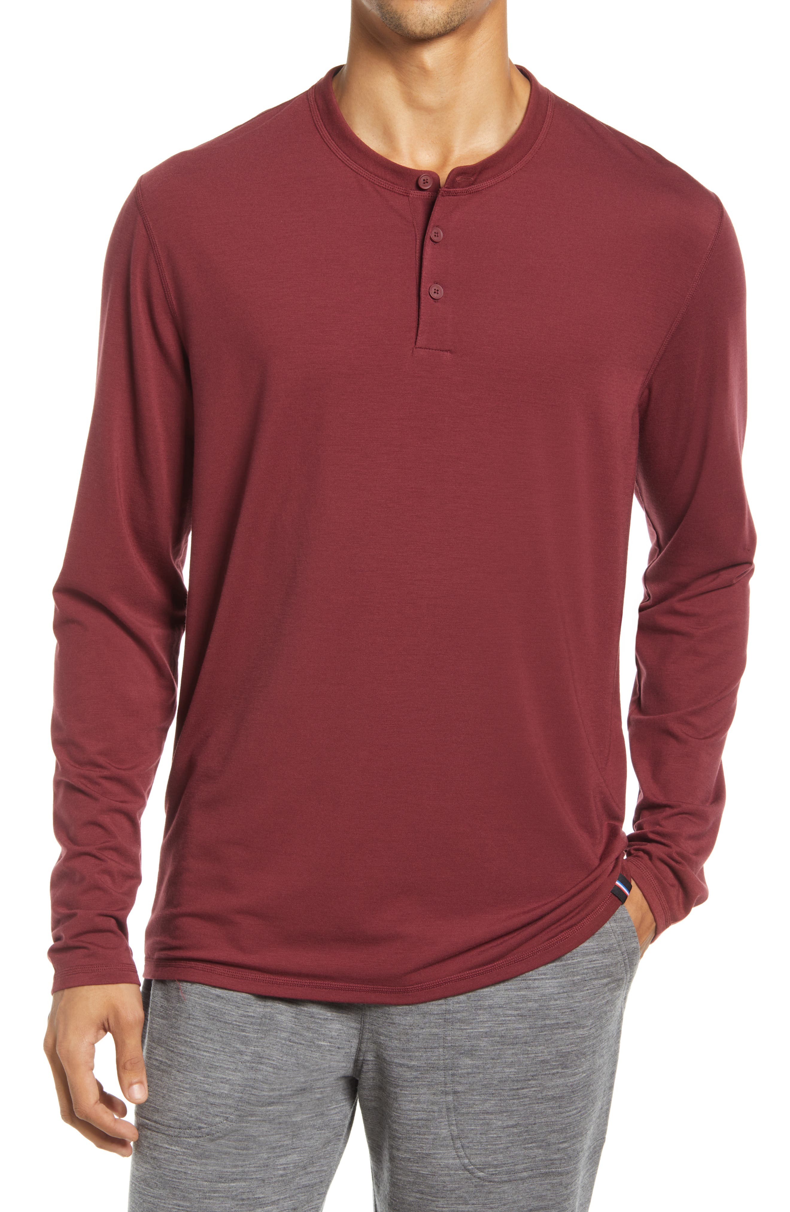 red henley shirt mens