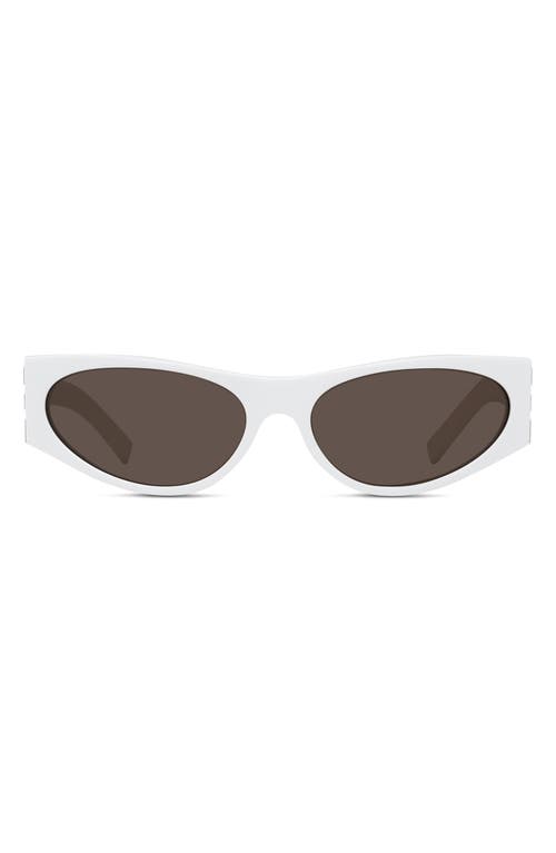 Shop Givenchy 4g Cat Eye Sunglasses In White/brown