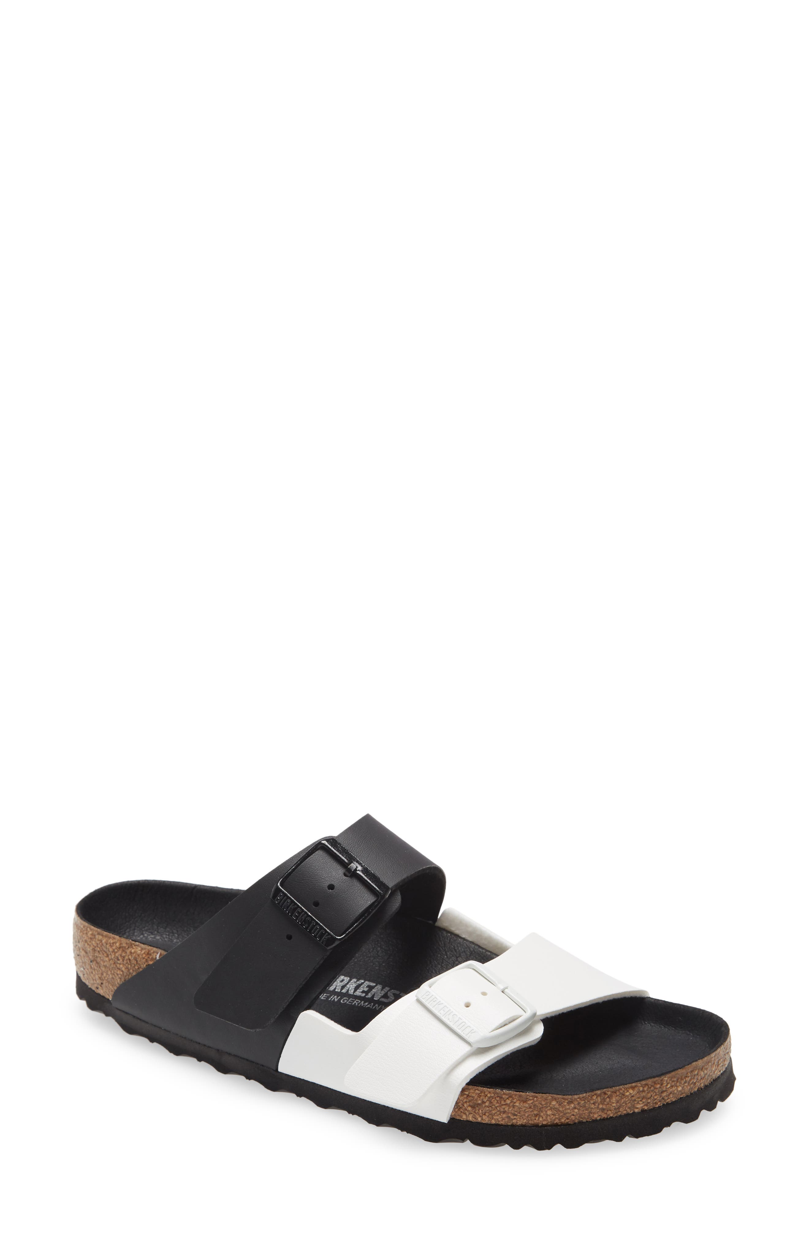 black and white birkenstocks