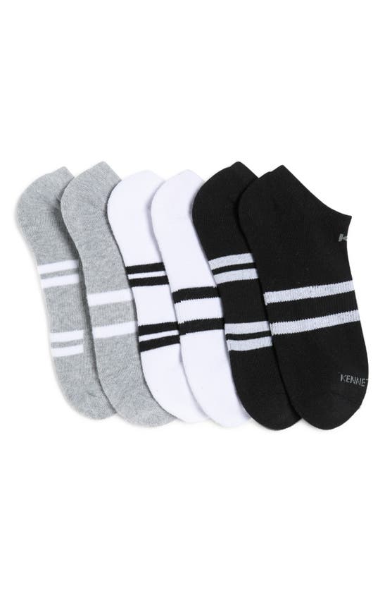 Kenneth Cole 6-pack Stripe No Show Socks In Gray