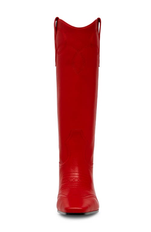 Shop Steve Madden Dollie Western Boot In Red Leather