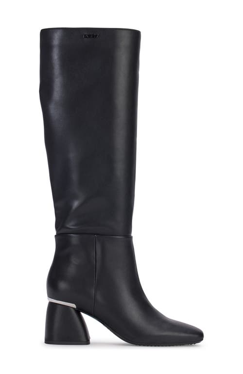 Dkny Cana Knee High Block Heel Boot In Black