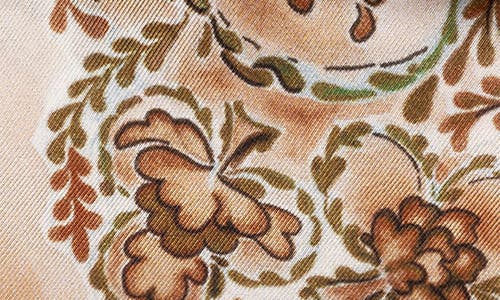 Shop Eton Floral Silk Pocket Square In Brown Multi