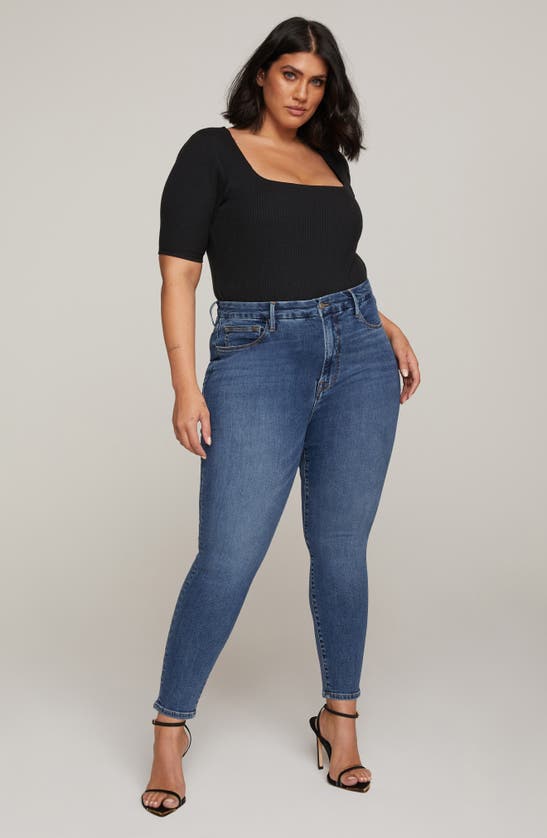 Good American Extreme V High Waist Ankle Skinny Jeans In Blue615