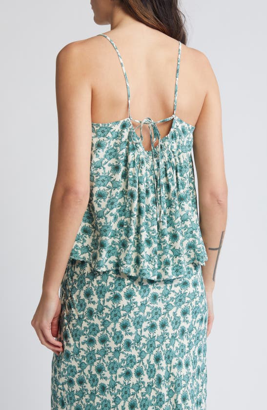 Treasure & Bond Tie Back Camisole In Ivory- Green Celia Floral