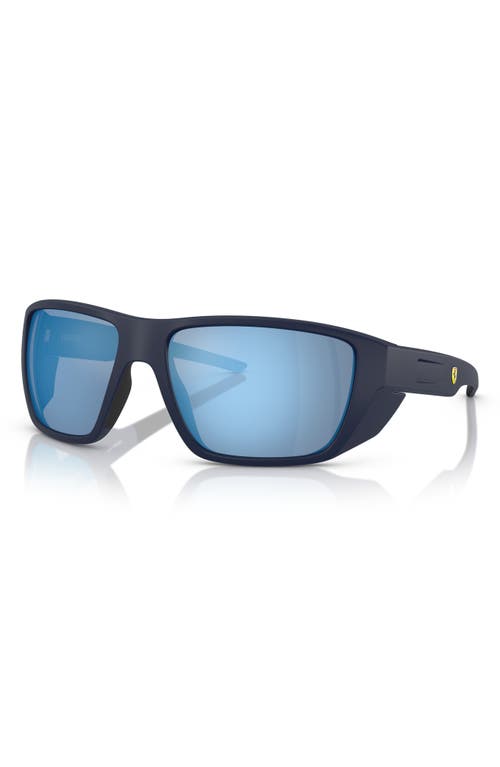 Scuderia Ferrari 61mm Rectangular Sunglasses In Matte Blue