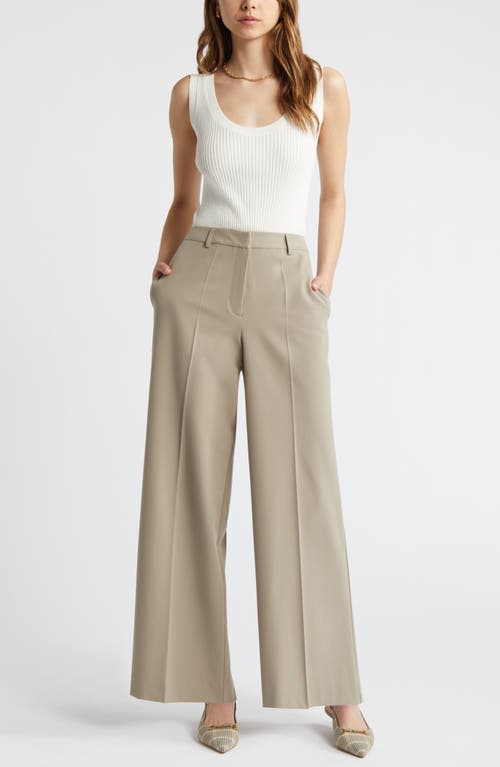 Shop Open Edit Wide Leg Pants In Grey Chia