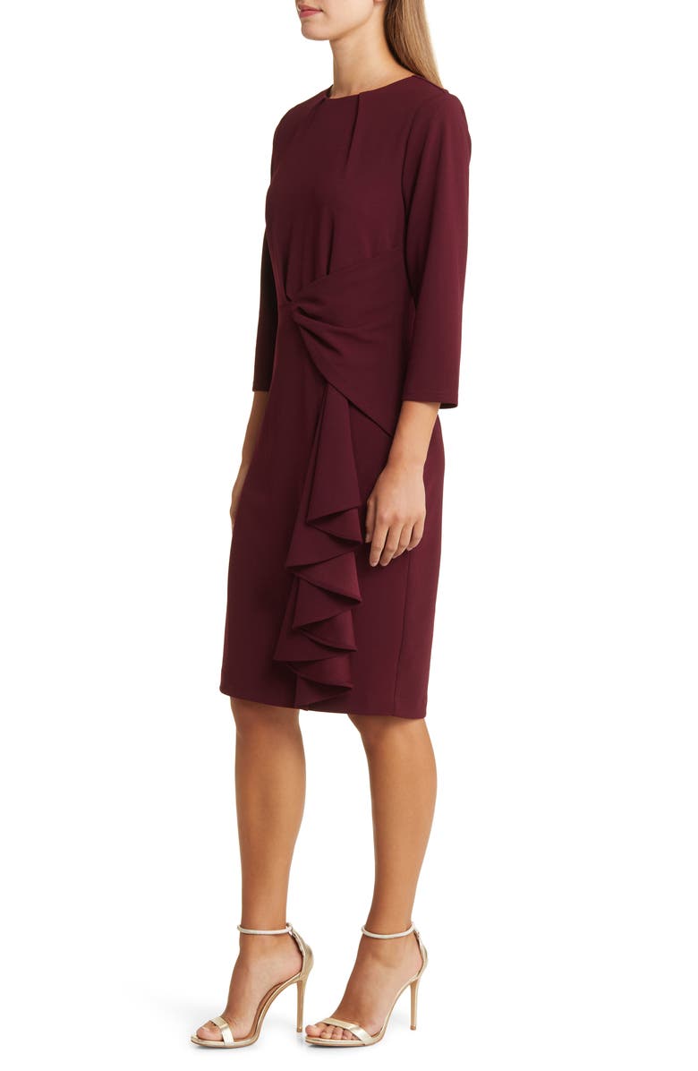 Tahari ASL Side Drape Crepe Dress | Nordstrom