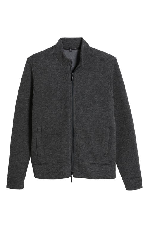 Shop Robert Barakett Jacob Zip-up Wool Blend Jacket In Charcoal