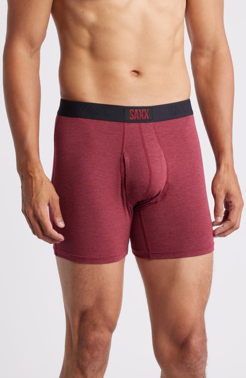 SAXX Ultra Super Soft Relaxed Fit Boxer Briefs in Tibetan Red Heather 