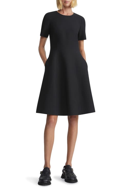 Lafayette 148 New York Short Sleeve Wool Blend Fit & Flare Dress at