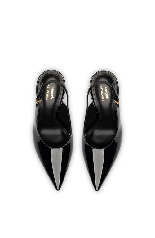 Larroude X Altuzarra Exclusive Patent Leather Slingback Pumps In Black