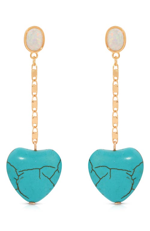 Ettika Heart Drop Earrings in Turquoise at Nordstrom