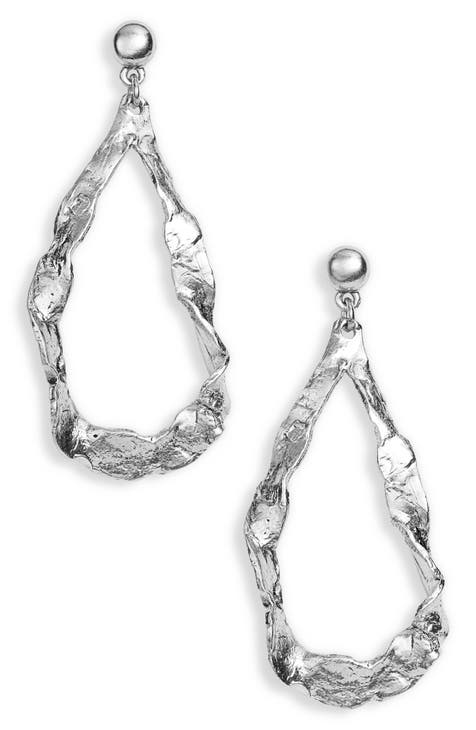 Karine Sultan Hammered Circle Drop Earrings