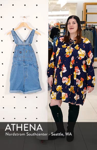 unionbay mario medium wash denim overall shorts