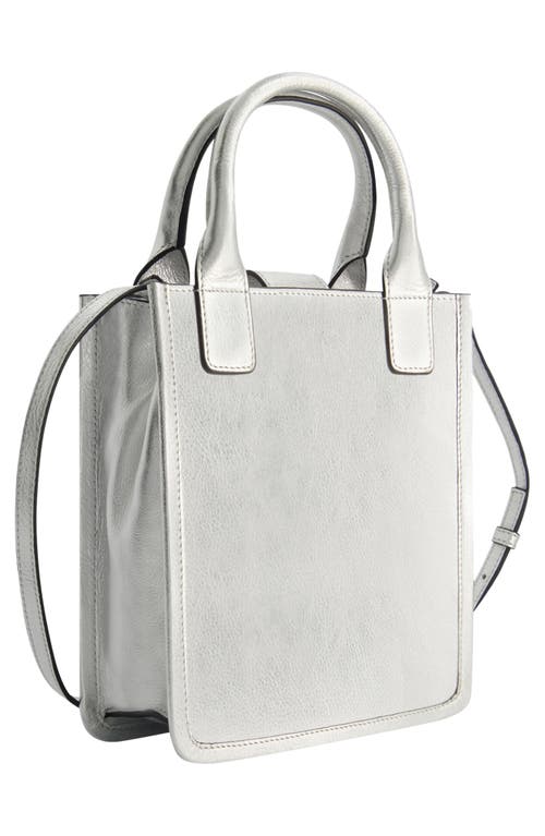 Uspa Accessories Leather Top Handle Bag In Silver