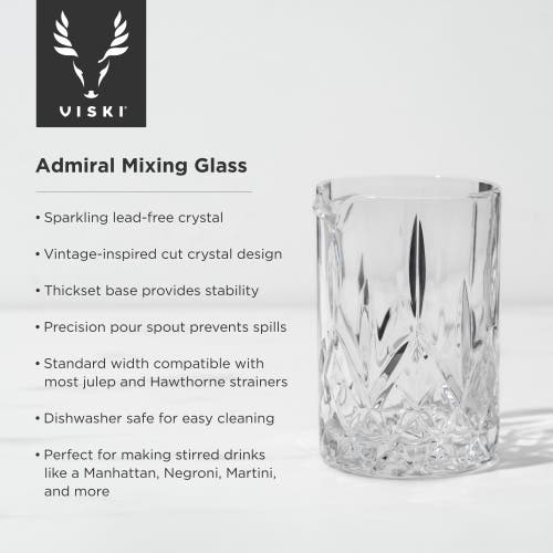 Viski Admiral Crystal Mixing Glass In Clear