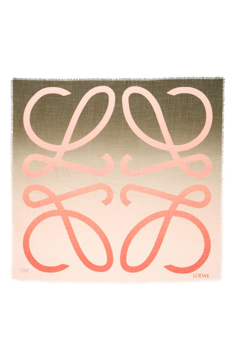 Loewe Ombré Anagram Wool Scarf, Main, color, 