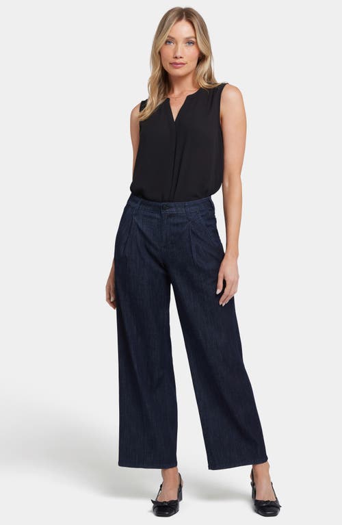 Shop Nydj Teresa Pleated Wide Leg Jeans In Rinse