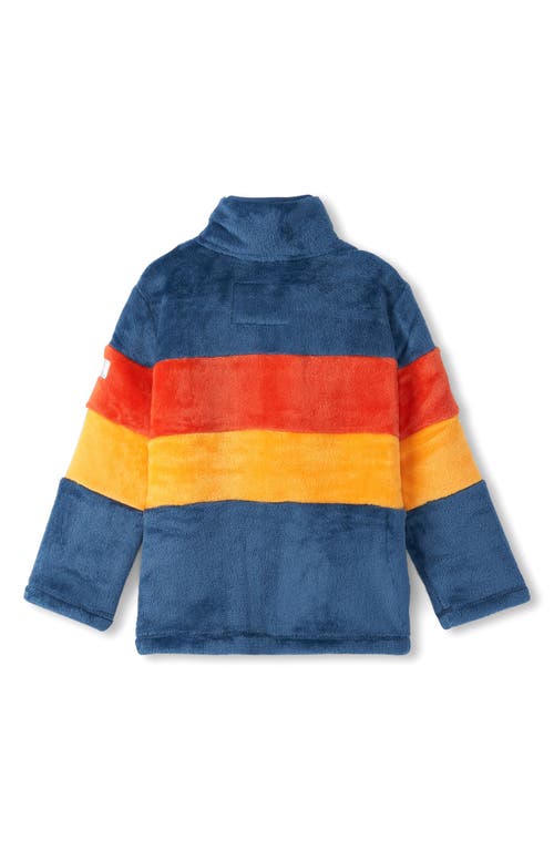 Shop Hatley Kids' Koi Colorblock Fleeze Zip Jacket In Ensign Blue