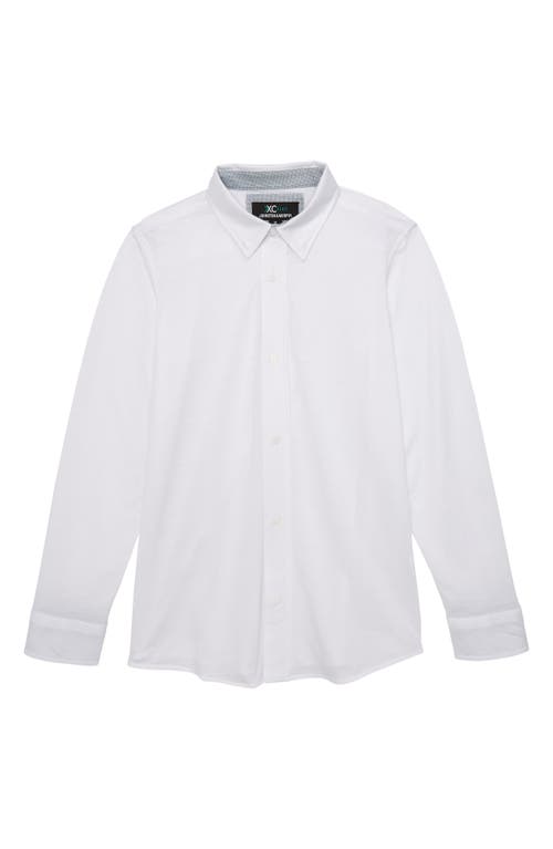 Johnston & Murphy Kids' XC Flex Stretch Button-Up Shirt White Solid at