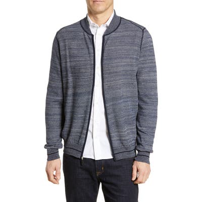Bugatchi Regular Fit Zip Cardigan, Blue