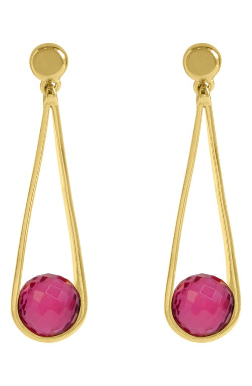 Mini Ipanema Drop Earrings in Vivid Pink/Gold