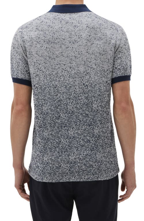 Robert Barakett Mission Hill Ombré Johnny Collar Polo In Blue/white/grey