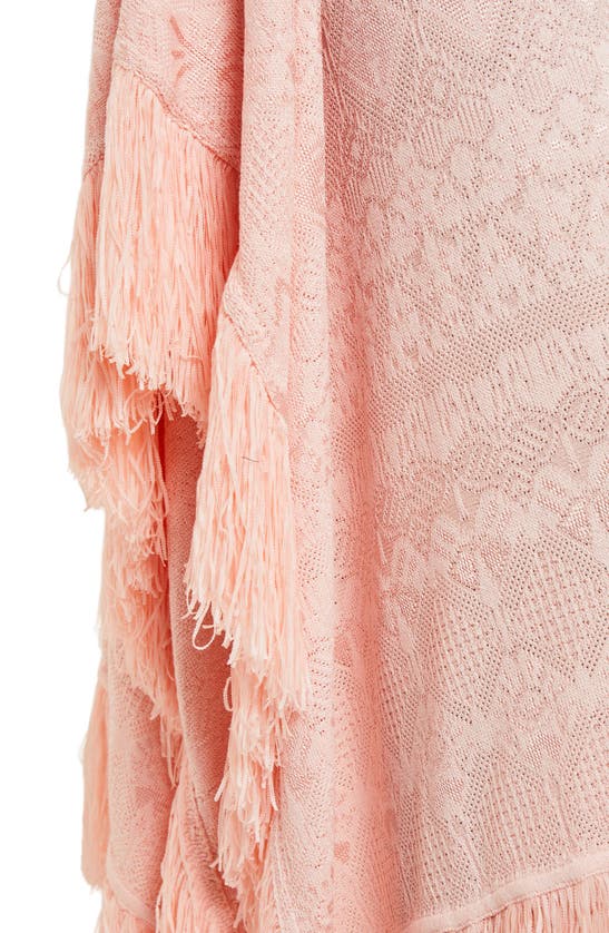 Shop Misook Bracelet Sleeve Jacquard Midi Wrap Dress In Porcelain Pink