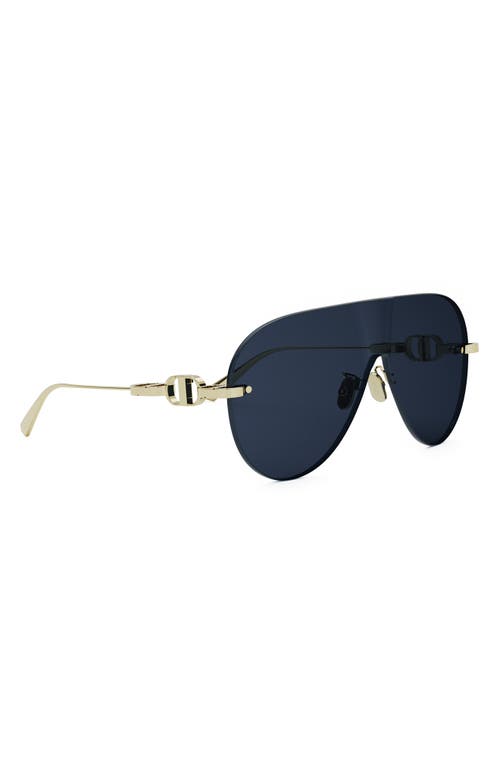 Shop Dior Cd Chain M2u Rimless Pilot Sunglasses In Shiny Gold Dh/blue