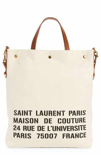 YVES SAINT LAURENT museum Paris limited tote bag white logo print cotton