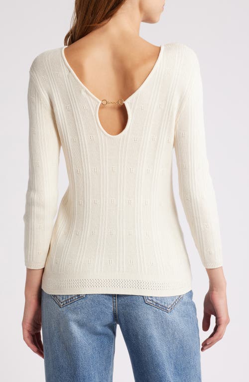 Shop Sessun Sessùn Isla Keyhole Rib Sweater In Isla-fleur De Sel